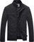 WenVen Giacca in Cotone Militare Leggero Primavera Giaccone Classica Mezza Stagione con Zip Cappotto Tempo Libero Multitasche Giubbino da Uomo Grigio L