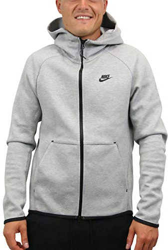 Nike M Nsw Tch Flc Hoodie Fz Sweatshirt - Dk Grey Heather/Black/XXX-Large