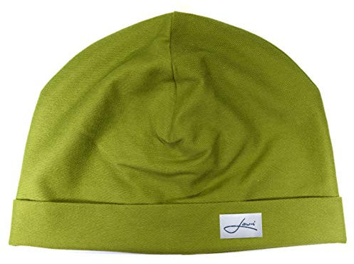 Lou-i Damen Baumwollmütze grün Made in Germany Beanie Hat Wintermütze vegan (55-56, grün)