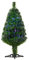HOMCOM Sapin de Noël Artificiel Lumineux 90H cm Fibre Optique Multicolore + Support Pied 90 Branches Vert
