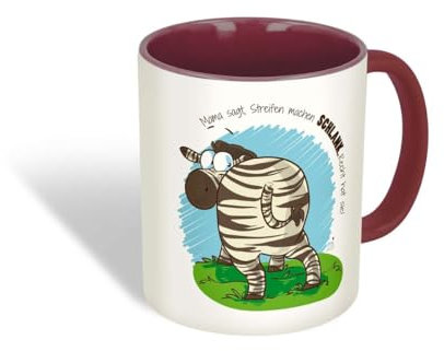 Keramik Tasse - Kaffeebecher Becher, Motiv:Schlank