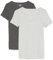 Amazon Essentials Camiseta de Cuello en Pico de Manga Corta y Ajuste Entallado Mujer, Pack de 2, Carbón Mezcla/Gris Claro Mezcla, S