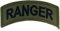 United States Army Ranger Tab Patch, Subdued Woodland/Green, with Iron-On Adhesive