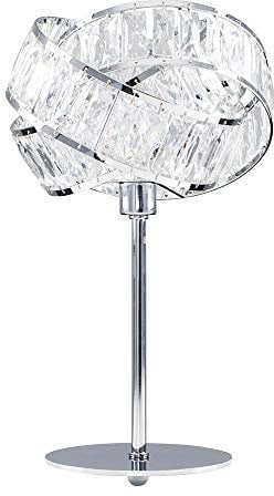 MiniSun | Polished Chrome & Clear Acrylic Jewel Intertwined Rings Design Table Lamp | Table Lamps & Home Improvements Essential