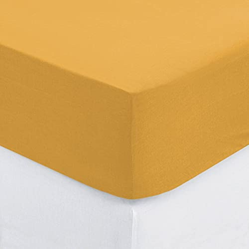 Atmosphera - Bettlaken für Doppelbett, Baumwolle, 140 x 190 cm, Ockerfarben
