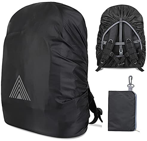 ZYXTLY Housse Sac à Dos Imperméable Réfléchissante 15-75L, Anti-Poussière, Anti-Pluie Couverture en Facile à Transporter pour Sac à Dos pour Camping Randonnée Trekking Cyclisme