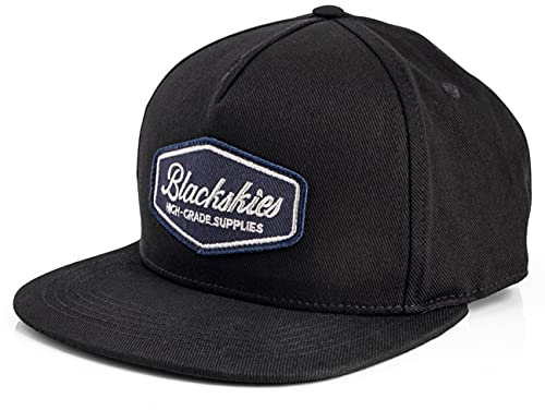 Blackskies® Oasis Snapback Cap | Damen Herren Baseball Mütze | Kappe für Surfer + Skater Basecap Pechschwarz-Navyblau