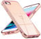 DEFBSC Case for iPhone 7 Plus iPhone 8 Plus, Fashion Cute Love Heart Shape Plating Edge Silicone Case Shockproof Soft TPU Back Cover Protective Case with Heart Pattern - Pink