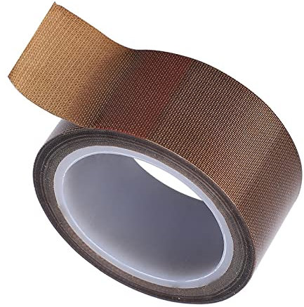 Walfront PTFE Tape Roll Klebeband Hochtemperatur-Stoffisolierung Kleberolle für Vakuumiermaschine, Hand- oder Impulsversiegeler 0.13mm x 50mm x 10m