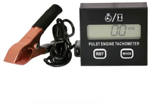 MOMOTOU Digitaler Clip-Drehzahlmesser für Motorsägen Rasenmäher Rückstellbarer mit Betriebsstundenzähler Batterie austauschbar Wartungserinnerung