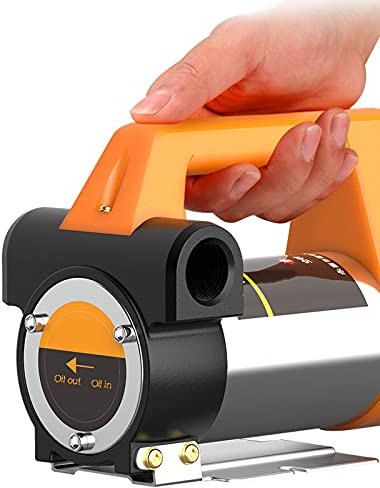 Boracy Pompe a Gasoil Electrique 12V/24V, Pompe de Transfert de Diesel, 580W Pompe à Vidange Extraction Huile Diesel Aspiration Kit avec Tuyau pour Bateau, Excavatrice, 55-65L/min