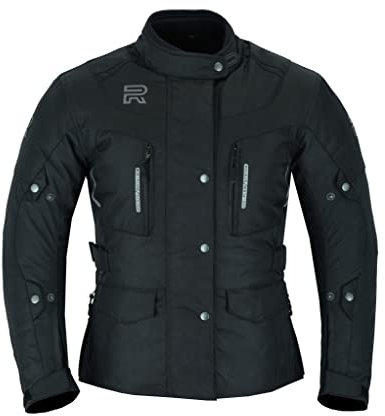 RS Chaqueta Moto Mujer Textil invierno Impermeable Con (CE) Protecciones (L, Negro)