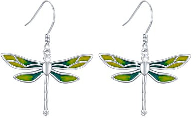 Libellen Ohrringe 925 Sterling Silber Libellen Hängende Ohrringe Libellen Schmuck Libelle Glücks Damen Ohrringe Schmuck Geschenke für Frauen und Mädchen