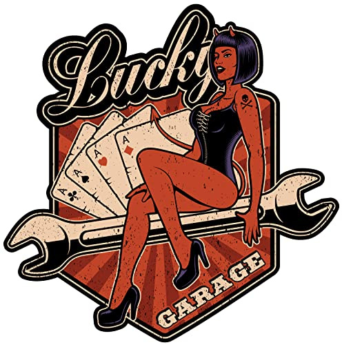 Samunshi Rockabilly Devil Aufkleber Autoaufkleber für Motorrad Fahrrad Roller oder Auto Sticker Chopper Hot Rod Bopper Enduro Motocross Rockabilly Vintage (15x15cm Rockabilly Devil)