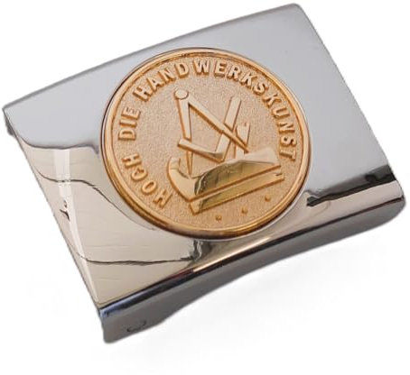 GravurManufakturBerlin Koppelschnalle Schreinerkunst Schreiner Handwerk Zunftzeichen Geselle Koppelschloss (Silbern-Golden)