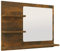 vidaXL Miroir de Salle de Bain Meuble de Toilette Mural Maquillage Coiffeuse Cosmétique Décoration Intérieur Chêne Fumé 60x10,5x45 cm Bois d'Ingénierie