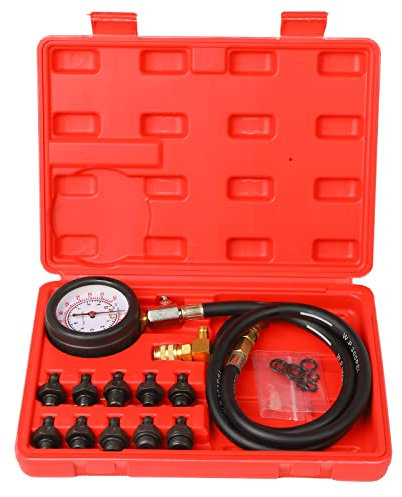 Oil Pressure Tester Tool, Oil Pressure Gauge kit, 0-140 PSI Pressure Test Diagnostic Tools, Engine Oil Pressure Tester Tool kit, for car Truck (red)