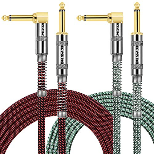 OTraki Cable Guitarra Electrica, Cable Jack Guitarra Cable Jack 6.35 Macho Macho Cable Amplificador Guitarra Profesional para Guitarra Bajo Teclado Efectos Acordes Micrófono (2, 2M)