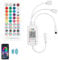 Aroidful Bluetooth-LED-Musik-Controller mit Intelligenter APP und IR-Fernbedienung, 40 Tasten, Musiksynchronisierter RGB-Controller 2-Port 4-Pin DC 5-24V für SMD 5050 3528 LED-Streifen