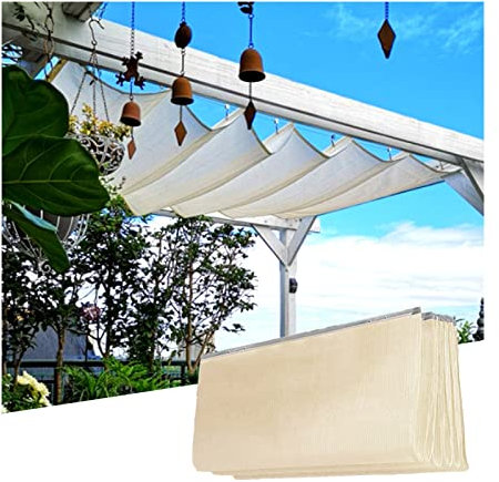 Desconocido Pérgola con Techo retráctil, Cubierta de Sombra de pérgola para Patio, toldo Flexible de Alambre Deslizante retráctil para Exteriores, toldos de Ondas de Rayos