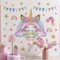 Runtoo Wandtattoo Regenbogen Einhorn Wandsticker Sterne Wandaufkleber Kinderzimmer Babyzimmer Mädchen Junge Wanddeko