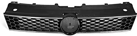 Auto Honeycomb Frontstoßstange Grille Für VW Für Polo 6R 2009 2010 2011 2012 2013 2014 Zubehör (Color : Silver)