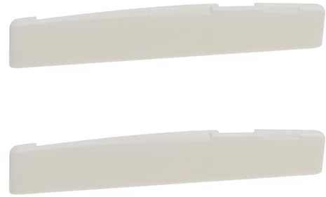 OTOTEC 2 x weiße Gitarrensaiten, Rindfleischknochen-Kissen, kompensierte Sattelknochenbrücke für klassische Folk-Gitarre, Akustikgitarre, 76 x 3 x 13 mm