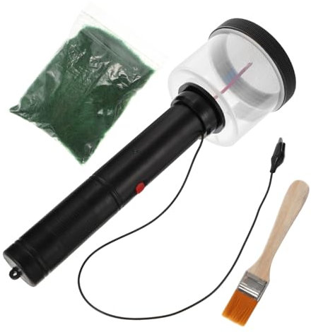 Veemoon 1satz Tragbarer Beflockungsgerät Für Modellbau Elektrostatik Applicator Für Landschaftsgestaltung Und Miniatur-sandtische Inklusive Doppellagigem Netzkopf Für Verschiedene