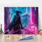 TISHIRON DIY Ölgemälde Kit Moderne Malerei eines Samurai Gemäldes Cyberpunk Fantasy Malen nach Zahlen für Erwachsene Anfänger mit Pinseln für die Wanddekoration zu Hause 16x20 Zoll