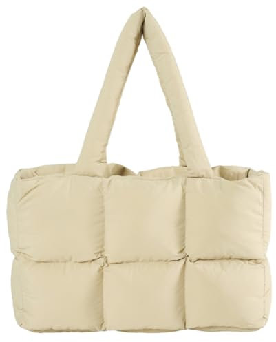 GETBSTOOP Damen-Einzel-Umhängetasche, einfarbig, gesteppt, modische Einkaufstasche, große Kapazität, weiche Cloud-Einkaufstasche, trendige Pendlertaschen