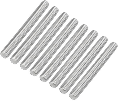 sourcing map 8 perni filettati completamente filettati, M8 x 65 mm, in acciaio inox 304, filettatura destra, filettatura M8-1,25, per montaggio di macchinari e mobili