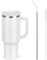 XSUPER 40oz Tumbler Stainless Steel Travel Mug with Straw and Lid,Reusable Coffee Mug Insulated for Hot and Cold,Metal Water Bottle with Sliding Lid,Car Cup Holder Friendly for Gym Office (White)