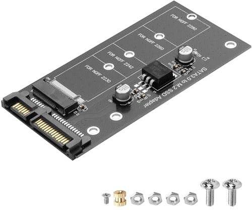 CERRXIAN Adattatore M.2 NGFF a SATA 3.0, scheda adattatore convertitore connettore SATA 3 a M.2 (NGFF) SSD 7 + 5 pin, supporto per chiave B 30/42/60/80mm e chiave B & M