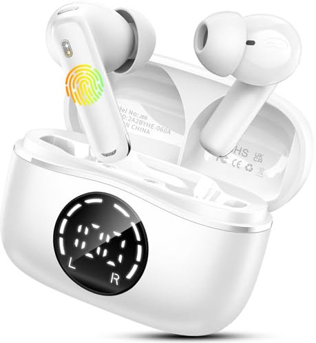 Wireless Earbuds, Ear Buds Bluetooth 5.4 Headphones 2025 with ENC Noise Cancelling, Bluetooth Earphones 48H Playtime Wireless Earphones HiFi Stereo, in Ear Headphones IP7 Waterproof/USB-C Fast Charge