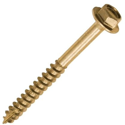 MultiScrew 6.0 x 40mm Advanced Turbo Coach Screws Slash Point Hex Flange Head, Fast Solo Coach Screw Yellow for Wood Timber Sleeper - Pack of 20