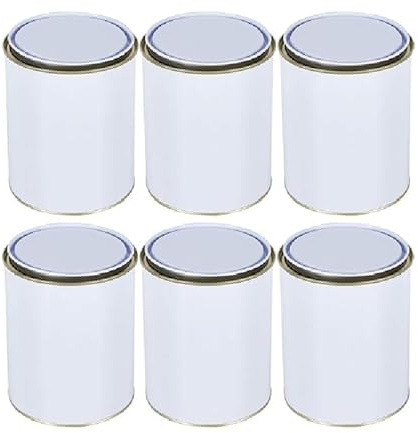 RED STAR Empty Tin Cans Metal Paint Cans Mixing White With Metal Lever Lid 250ml 500ml 1L (6, 250ml)
