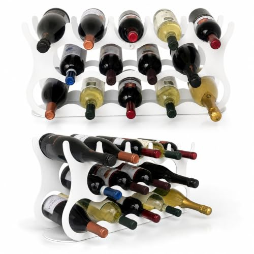 Flo.mar Portabottiglie Vino da Tavolo in Acciaio Design Minimalista Bianco