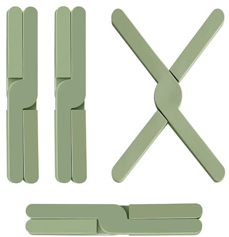 4PCS Folding Silicone Trivet, Heat Resistant Non-Slip Pad for Kitchen Use
