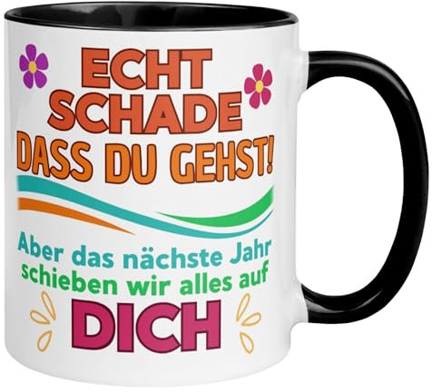 Abschiedsgeschenk Kollegin Kollege Tasse mit Spruch | Das nächste Jahr schieben wir alles auf dich | Lustiges Geschenk zum Abschied Jobwechsel Büro | Geschenkidee Arbeitsplatzwechsel Stellenwechsel