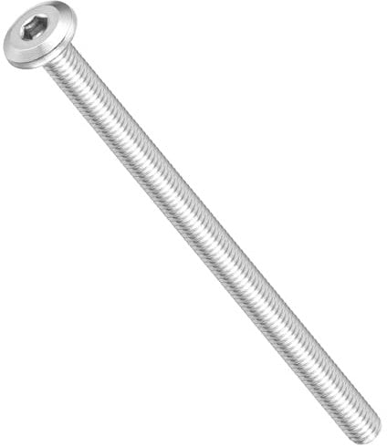 METALLIXITY Flat Head Hex Socket Cap Screws Bolts(M6-1x100) 10Pcs, 304 Stainless Steel Hex Socket Furniture Bolts Screws - for Furniture Woodworking Project, Silver Tone
