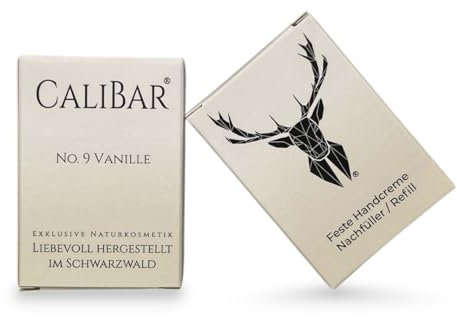 Calibar No.9 Vanille - Feste Handcreme - Handbalsam - Nachhaltig ohne Plastik - Für trockene und rissige Hände - Natürlicher Schutz - Nachfüller (36g, Vanille)