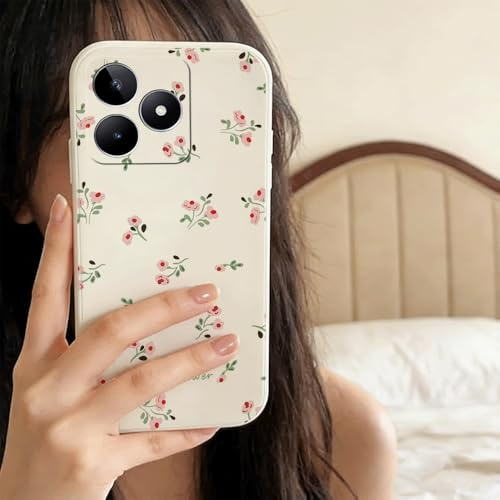QIODAYI Compatible con Realme Note 50 4G/Realme C53/ C51 | Funda TPU y Silicona con Pequeñas Flores Aromáticas
