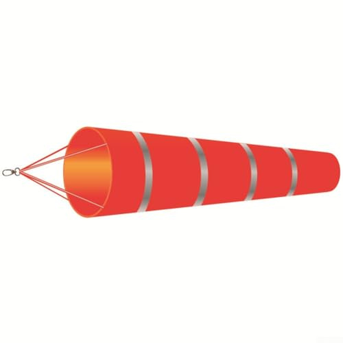 Windsack in Luftfahrtqualität, 150 cm, rot, entworfen, um Windbedingungen genau anzuzeigen, mit zuverlässigem Ripstop-Polyestergewebe