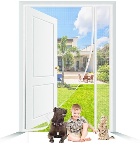 Apertura Laterale Zanzariera Magnetica 100x215cm Bianco Anti Zanzare Calamite Tenda Adsorbimento Magnetico Impedendo Agli Insetti Di Entrare per balcone Porte D’Ingresso Porte Cortili