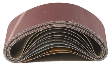 12 nastri abrasivi da 75 x 457 mm, grana 60, 80, 120, 150, 240, 400, per levigatrici a nastro, carta vetrata di precisione, giunti a nastro bidirezionali, H