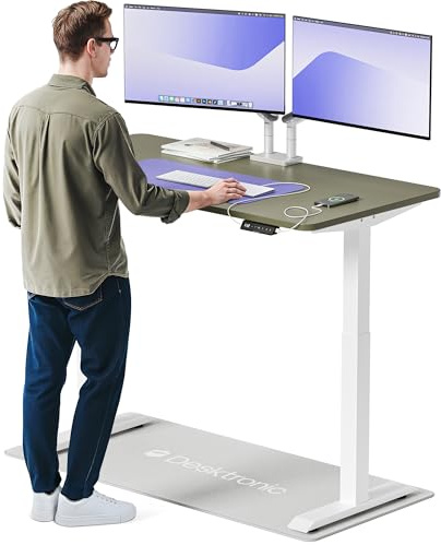 Desktronic HomeOne Standing Desk – 140 X 70 Cm Height Adjustable Desk With Dual Motor, Touchscreen Controller, Usb/usb-c Ports, And 3 Memory Presets – Modern Office Desk For Home Or Work
