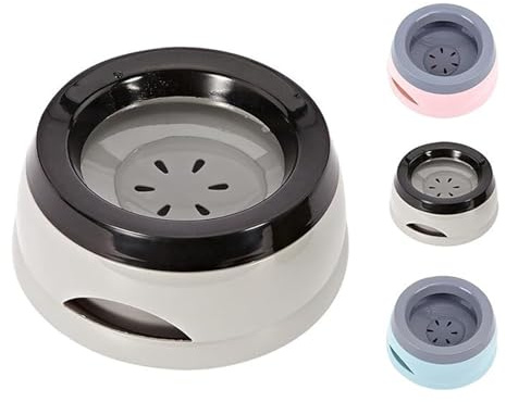 Non Spill Dog Water Bowl, Portable Travel Dogs Water Bowl, Splash Proof DogS Water Bowl Anti Slip for Dogs Cats Vehicle Carried (Grey)