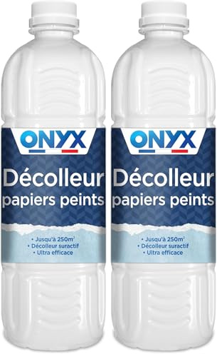 Onyx - Décolleur Papiers Peints - Pour Décoller Facilement Tous Types de Papiers Peints - Dissout les Colles - Faible Odeur - Fabrication Française - 1L (Lot de 2)