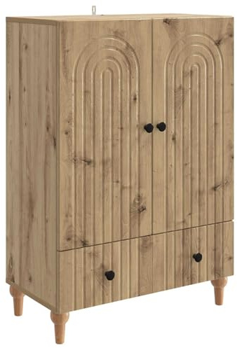 vidaXL Sideboard Artisan-Eiche 66 x 34,5 x 95 cm Holzwerkstoff, Moderner Sideboard, rechteckige Aufbewahrungseinheit, viel Platz im Wohnzimmer, zeitgemäßes Möbelstück