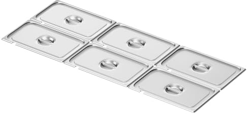 (6 Stück) Edelstahl-Deckel GN 1/1 - mit Löffelaussparung